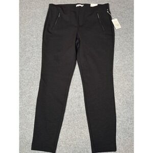 NWT Dalia Women Black Classic Fit Slim Leg Textured Zip Pocket Dress Pants Sz 14
